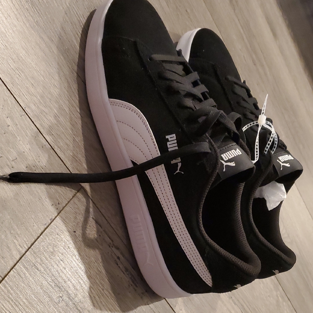 PUMA Mens 11 Black/White Suede XL Shoes NEW